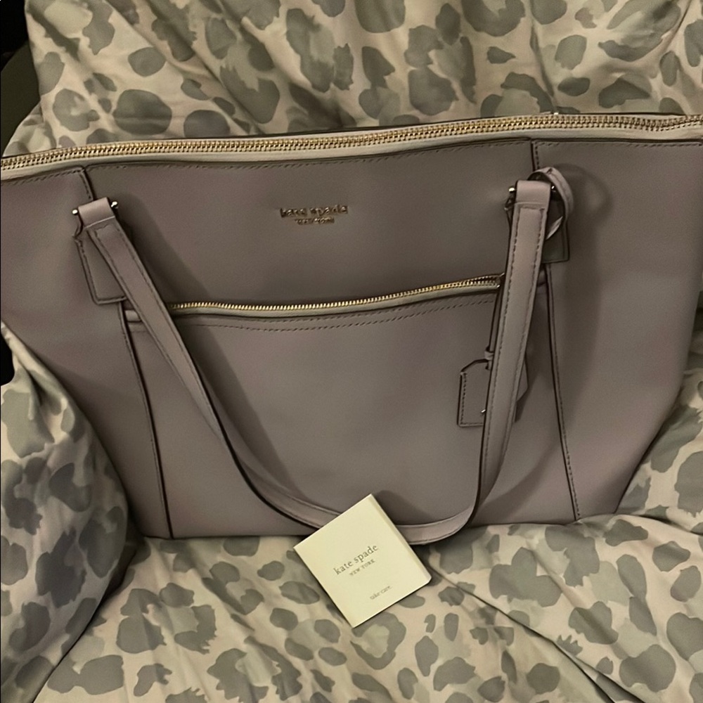 Kate Spade Purple Shoulder Bag with Structured Design and High-Quality Leather